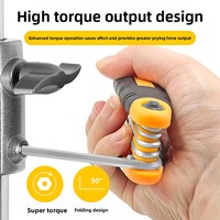 Tournevis multifonctionnel 8-en-1 personnalisé, clé à douille pliable portable, jeu d'outils combinés avec clé Allen, acier au chrome-vanadium