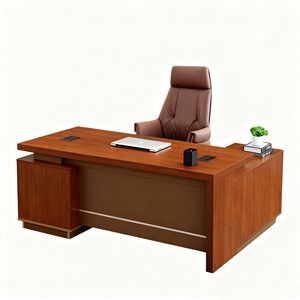 โต๊ะทำงานของผู้บริหารเวิร์กสเตชันผู้จัดการไม้ขนาดใหญ่พร้อมตู้เก็บของเฟอร์นิเจอร์สำนักงานที่ทันสมัยสำหรับสำนักงานธุรกิจ - Product Image 3