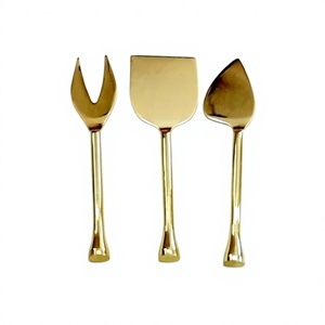 Handmade Round Handle Metal Gold Plated <b>Cheese</b> <b>Knife</b> <b>Sets</b> For Restaurant & Hotels Use <b>Cheese</b> <b>Knife</b> Butter Spreader <b>Sets</b> - Product Image 1