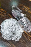 Granulés de PVC souple transparent recyclé, matière première plastique PVC modifiée, qualité moulage par injection SG5, densité 1,25 g/cm³ PVC