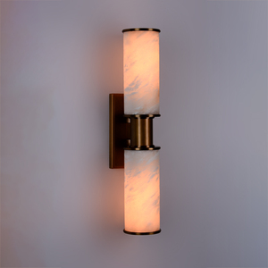 Custom Natural Alabaster <b>Wall</b> <b>Light</b> Modern Brass <b>Wall</b> <b>Sconce</b> Double Tube Decorative Indoor <b>Wall</b> Lamp for Hotel Hallway Bathroom - Product Image 1