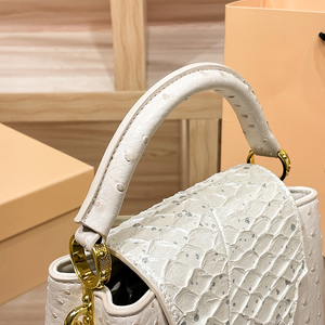 Bolso de hombro de alta gama para mujer, bandolera con solapa, de cuero genuino, bolso tote, bolso de lujo de diseñador, bolsos de mano para mujer - Product Image 4