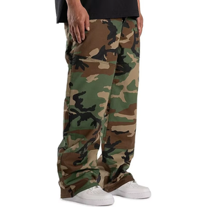 Custom Wash Men's <b>Cargo</b> <b>Pants</b> Camouflage <b>Print</b> Multi Pocket Streetwear Camo Trousers - Product Image 3