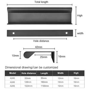 Custom Modern <strong>Black</strong> Gold Coating Zinc Alloy Furniture <strong>Knob</strong> <strong>Door</strong> Handles Drawer Pulls for Bedroom Cupboards Kitchen Application - Product Image 4