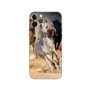 定制运行马动物硅胶套适用于iPhone 11/12/13/14/15 Pro Max UV打印手机升华外壳