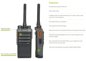Hytera pd408 DMR kỹ thuật số hai cách phát thanh UHF VHF IP55 liên lạc không thấm nước với kích hoạt bằng giọng nói mã hóa âm thanh cho an ninh - Product Image 6