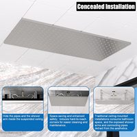 Système de douche Honajo à double tête et 3 poignées, 16x32 pouces, avec LED, effet pluie et cascade, pommeau de douche de 6 pouces, bec de baignoire et douchette à main 2-en-1
