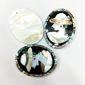 Colgantes de Joyería Bohemia con Mosaico de Conchas Peruanas y Abulón en Forma de Cuadros, Hechos a Mano, Venta al Por Mayor - Product Image 5