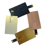 Clé USB en forme de carte bancaire en métal 16 Go 32 Go Personnalisée Lgoo Carte de visite USB Cadeau Mémoire flash 64 Go
