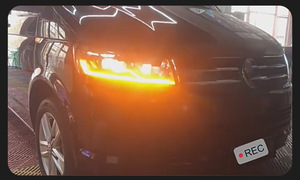 Conjunto de Faros LED para VW Multivan <span class=keywords><strong>Caravelle</strong></span> T5 2014 2015 2016 <span class=keywords><strong>2017</strong></span> 2018 2019, Luces de Circulación Diurna, Señal de Giro Secuencial, Lente de Proyector - Product Image 6