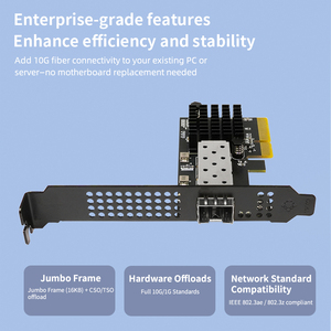Lekuo PR27F11 10Gbps SFP+ PCI X4 Tarjeta de Red de Fibra Óptica de un Solo Puerto RTL8127 Cableada de Perfil Bajo para Servidor NAS Linux/Windows True 10G SFP - Product Image 4