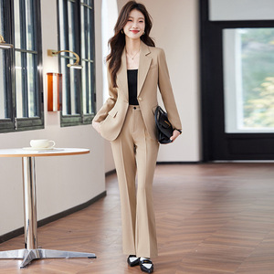 Women's Black Blazer Suit Set Full Sleeve Polyester Anti-Wrinkle Elegant Autumn Professional Design - Product Image 3