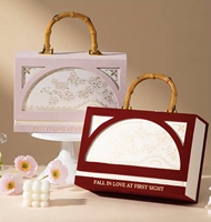 Boîte cadeau de mariage rigide à fermeture magnétique, style rétro en bambou, style chinois, écologique, boîte lumineuse exquise