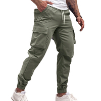 Grosir Streetwear Logo kustom celana pelari pria celana katun kosong celana olahraga Gym serut celana kargo untuk pria
