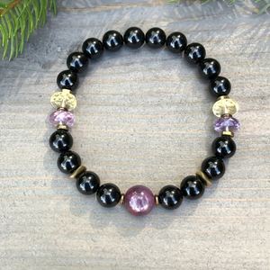 Bracelet en pierre naturelle avec perles de verre colorées pour la purification de l'aura, expédition rapide dans le monde entier, prêt pour l'e-commerce - Product Image 3