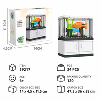 Ensemble de blocs de construction pour aquarium, jouet de construction STEM, briques éducatives DIY, kit de modèle d'habitat animal, cadeau pour enfants