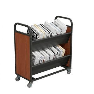 Chariot mobile silencieux au design moderne pour bibliothèque, librairie, échelle à livres, en métal durable - Product Image 3