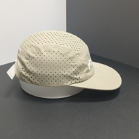 Gorra de Running de 5 Paneles con Logotipo Personalizado, Perforada con Láser, de Secado Rápido, Ligera, para Deportes al Aire Libre, de Nailon, Venta Caliente de Fábrica