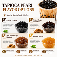 Perles de tapioca BOBA, lot de 3 saveurs, 900g/1kg, texture moelleuse et brillante, certifiées HACCP ISO QS, directement de l'usine OEM pour le bubble tea