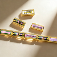 Venta al por mayor de dijes italianos personalizados de diseño original Miss Sweet Heart Vibes, compatibles con pulseras de acero inoxidable de 9 mm, para la creación de joyas DIY.
