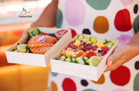 Boîte à sushi en bois dégradable jetable avec couvercle transparent Boîte à sushi en bois à emporter