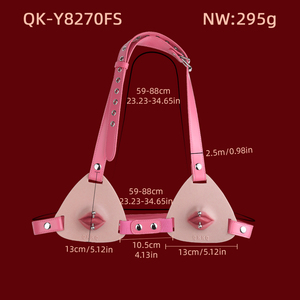 Harnais de poitrine en silicone rouge pour femme, sangles corporelles SM gay, accessoire de lingerie coquine pour couple, cosplay exotique - Product Image 6