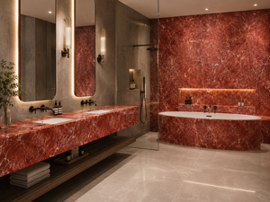 <strong>MS</strong> Ruby Red <strong>Marble</strong> Slab Polished Kitchen Countertop Feature Wall Panel Bathroom Vanity Top Window Sill Stair Riser Tabletop - Product Image 5