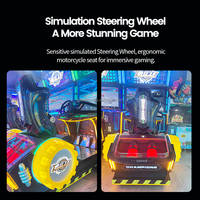 Simulateur de course automobile en métal à monnayeur, machine d'arcade avec interface en anglais, équipement de jeu de moto dynamique pour divertissement intérieur