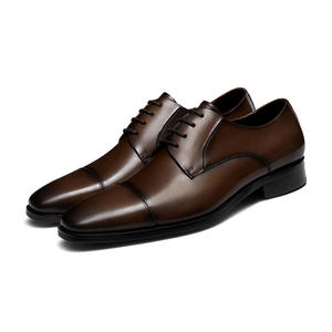 Chaussures habillées pour hommes - Chaussures décontractées en cuir de style italien, fabriquées à la main, chaussures habillées et Oxfords en cuir pour hommes - Product Image 3