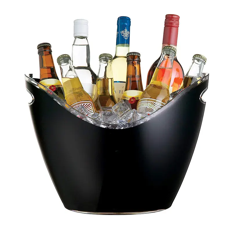 飲み物やパーティー用のカスタムアイスバケットクリアアクリル8リットルプラスチックタブ、食品グレードは5つのフルサイズのボトルを保持します