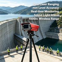 Capteur de déplacement de ponts en maçonnerie historique à laser, précision mm, IP66, sans fil, alerte sonore et lumineuse de mouvement d'arche