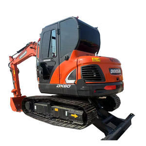 Mini pelle rétrocaveuse hydraulique Doosan60 de 6 tonnes d'occasion originale DH60/DX70/DX55 sur chenilles avec pompe moteur Yanmar et noyau PLC inclus - Product Image 1