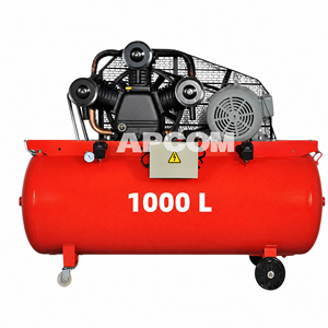 Compresseur d'air alternatif industriel fixe APCOM 1000L, alimenté en courant alternatif, refroidi par air, lubrifié, 380V - Product Image 1