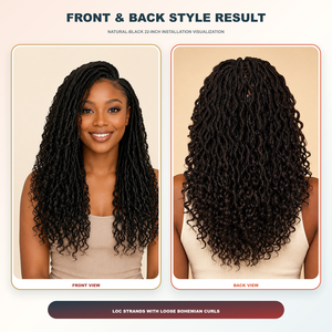 Extensiones de Cabello Sintético al por Mayor, Estilo River Locs, 22 Pulgadas, 240g, 36 Mechones, con Puntas Rizadas, Estilo Boho - Product Image 6
