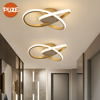 2025 baru 26w Besi Nordic lampu langit-langit Led Modern dekorasi Interior rumah cincin kamar tidur ruang tamu