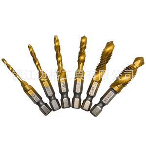Hexagonal Shank Metric Composite Tap M3 To M10 Spiral Flute Right Hand Titanium Coated 6 Piece Set - Product Image 2