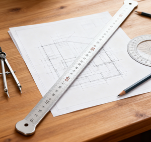 Righello in Metallo di Qualità Garantita 20cm 15cm Flessibile per Architetti e <span class=keywords><strong>Disegnatori</strong></span> - Product Image 4