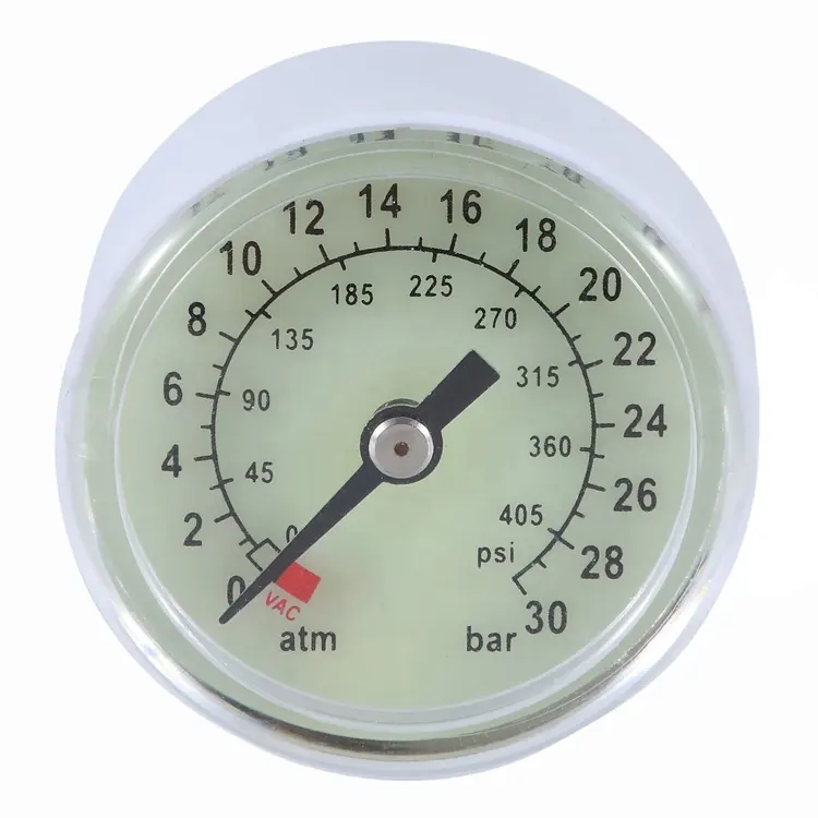 HF 1.5" 40mm white plastic case 0-15 ATM 0-30 atm 0-40 atm medical balloon inflation device pressure gauge