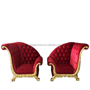 Chaises de couple de luxe <span class=keywords><strong>à</strong></span> dossier haut en acier inoxydable doré moderne <span class=keywords><strong>pour</strong></span> événements, mariages, fêtes, restaurants, extérieur, salon, <span class=keywords><strong>villa</strong></span> - Product Image 1