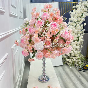 60CM <span class=keywords><strong>Pink</strong></span> meja mawar bunga pernikahan buket Jalan Panduan ornamen bunga acara dekorasi bunga ukuran disesuaikan - Product Image 2