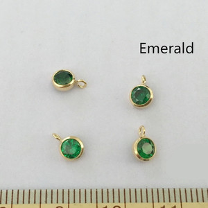 Premium 14K Gold Filled Charms 12 Birthstone Pendant 4mm Shiny Zircon Culet Anillo colgante vertical Charm para collar Pulsera - Product Image 4