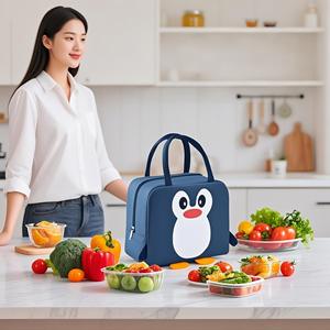 Fabrieksgroothandel Nieuwe Schattige Pinguïn Studenten Kantoorpersoneel Picknick Geïsoleerde Oxford Vilt Lunchbox Tas - Product Image 2