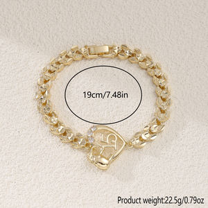 <span class=keywords><strong>Bracelet</strong></span> en or 14 carats exceptionnel, mignon, en forme de cœur d'éléphant, pour filles, adultes, cérémonie, confirmation, cadeau pour les 15 <span class=keywords><strong>ans</strong></span>, <span class=keywords><strong>bracelet</strong></span> de majorité - Product Image 6