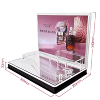 Présentoir cosmétique personnalisé en acrylique pour soins de la peau et maquillage, idéal pour comptoir de vente au détail et exposition en direct