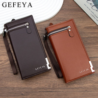 Dompet Multi-slot Bisnis Versi Korea untuk Pria, Dompet Lipat Tiga, Tas Genggam Panjang, Lapisan Poliester Tahan Air, Tempat Ponsel