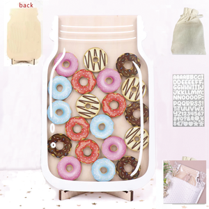 High Quality <strong>Reward</strong> <strong>Jar</strong> With Wood Donut Tokens Cotton Bag Sticker Letters Classroom Chore Chart Gifts for Kids Back to School - Product Image 2