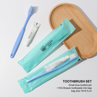 Kit d'accessoires hôteliers portables : Savon, brosse à dents et dentifrice jetables en plastique, kit de rasoir