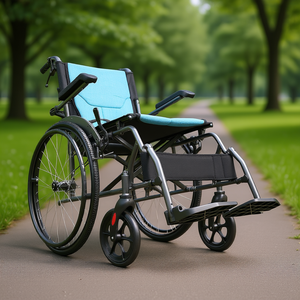 Silla de Ruedas Ultraligera de Aleación de Aluminio con Asiento de 18 Pulgadas de Ancho, Ayuda de Movilidad Manual para Uso en Exteriores - Product Image 2