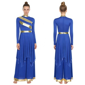 Traje de Danza de Adoración para Mujer, Vestido Tipo Túnica con Pantalones Anchos, Traje de Danza Litúrgica y Lírica, Vestido de Baile de Salón, Vestido Latino - Product Image 4