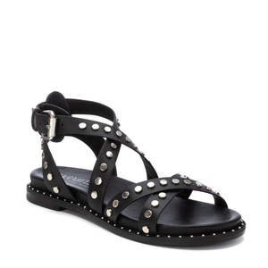 Sandales basses pour femmes Carmela, noires, taille 36, plates, à lanières, avec détails cloutés - Product Image 2